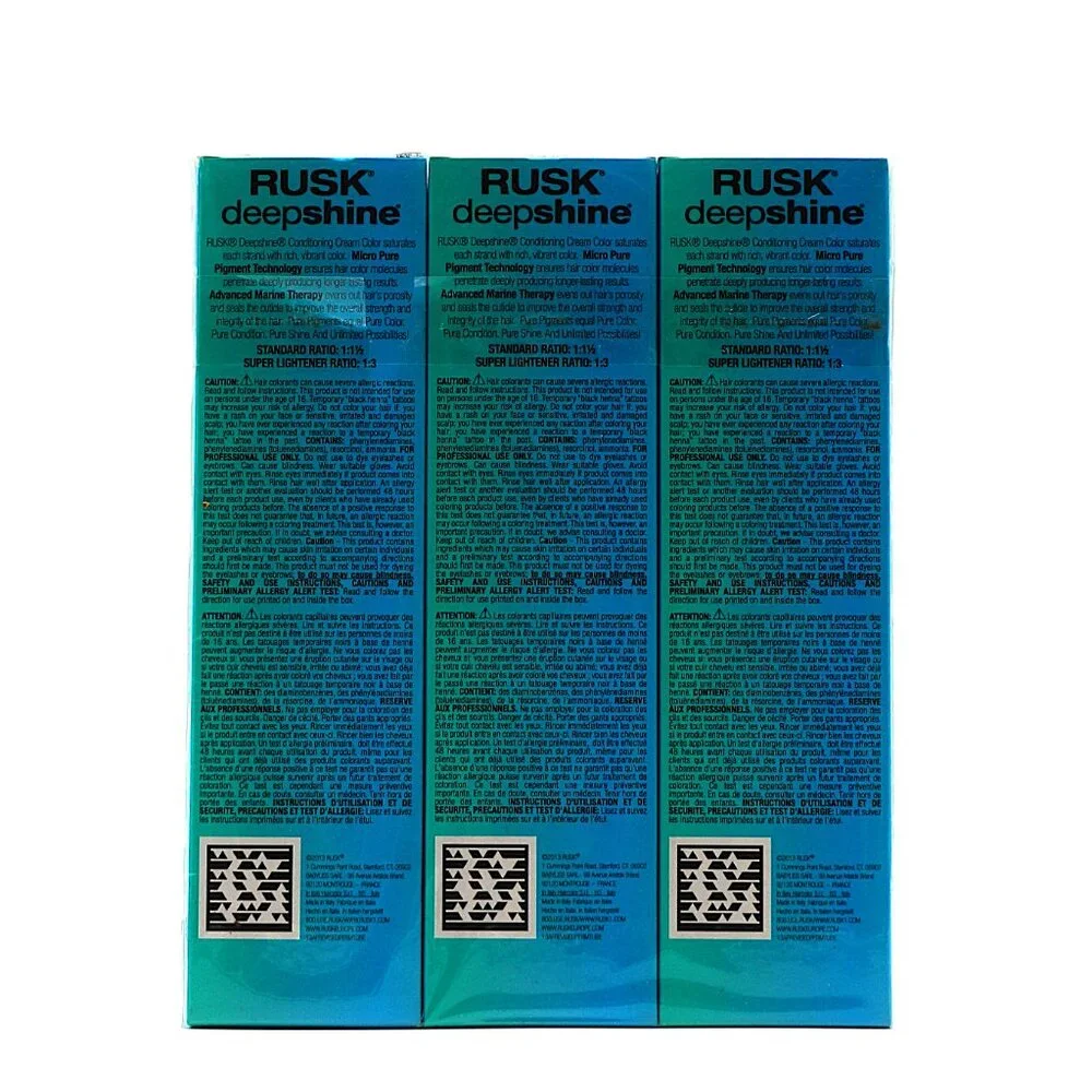 3 Pack RUSK‎ Deepshine Pure Pigments Haircolor G Green 3.4 oz